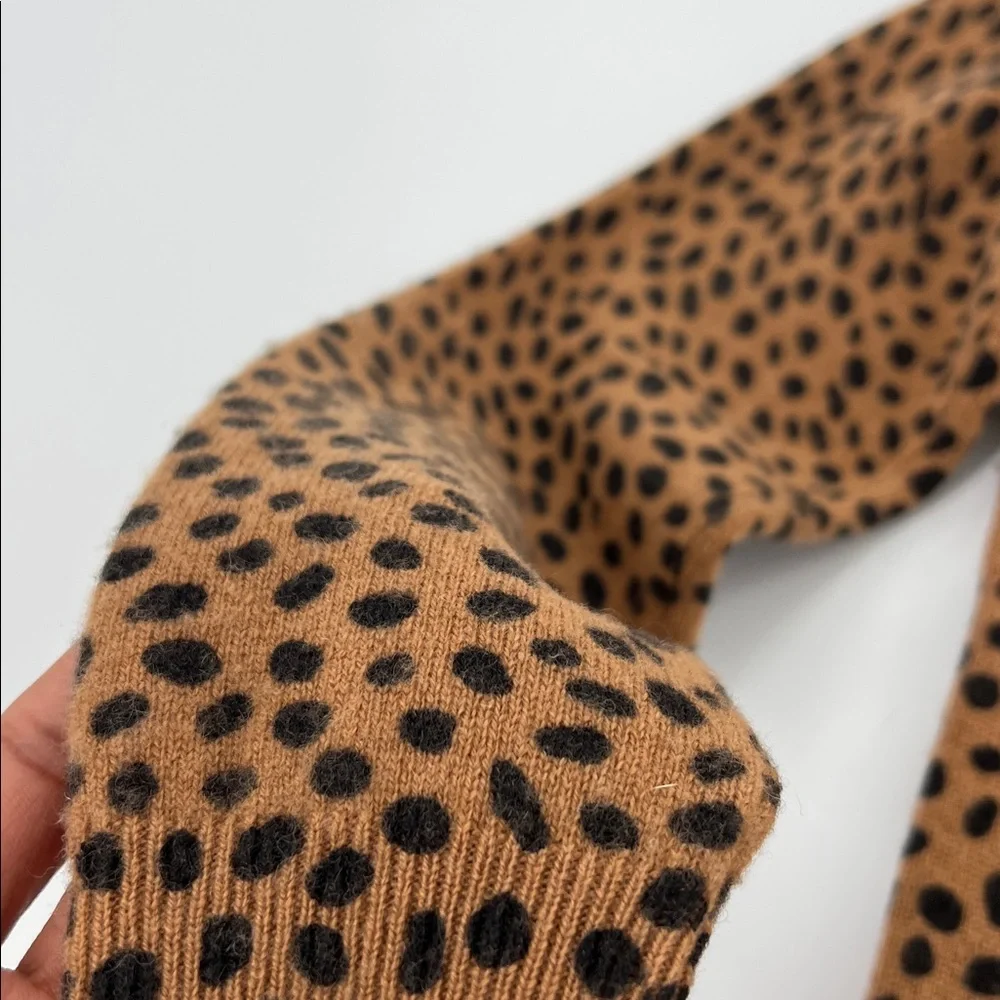 J. Crew Cashmere crewneck sweater in leopard dot fun‎ eclectic statement XS